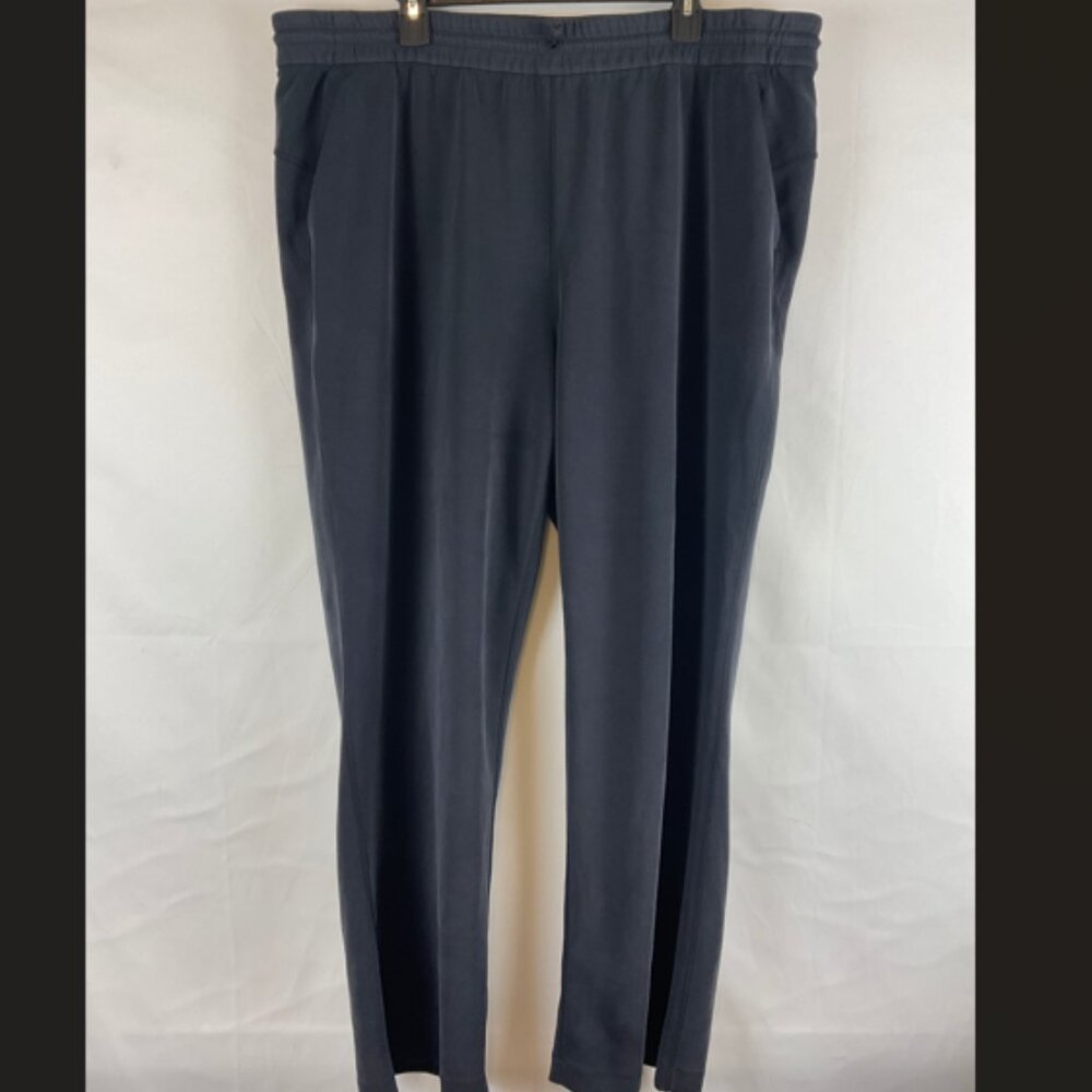 Lululemon High-Rise Pants 18 Dark Gray-Black Elastic waist Pockets Straight Leg